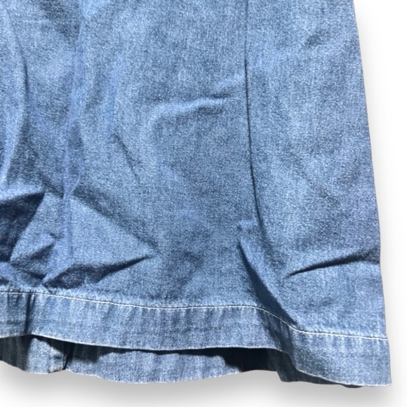 Vintage Bill Blass Flower Embroidered Chambray Short Sleeve Shirt Plus Size 2X - Picture 10 of 15